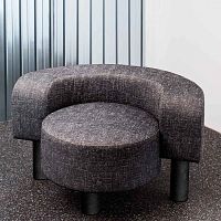 Contemporary armchair POWvelvetfaux furblack