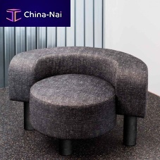 Contemporary armchair POWvelvetfaux furblack