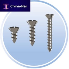 Maxillofacial compression bone screw metallic