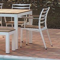 Contemporary garden chair TWINoutdooraluminumteak