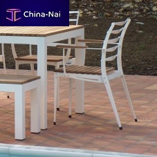 Contemporary garden chair TWINoutdooraluminumteak