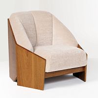 Contemporary armchair CHTEAUfabricwalnutmahogany