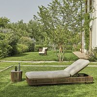 Contemporary sun lounger TIBIDABOfabricvarnished aluminumrope