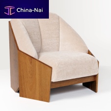 Contemporary armchair CHTEAUfabricwalnutmahogany