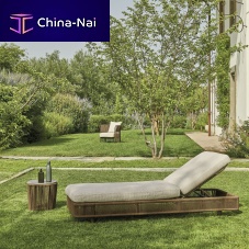 Contemporary sun lounger TIBIDABOfabricvarnished aluminumrope