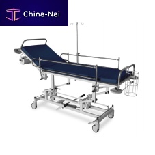 Patient transfer stretcher trolley JWZ 02hydraulicheight-adjustablewith adjustable backrest