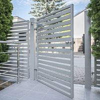 Perforated sheet metal garden gate MODERNelectro-welded steelgalvanised steelsheet steel