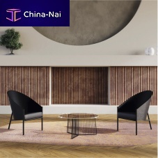 Contemporary armchair PRATFALLleatherplywoodlacquered wood