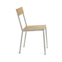 Contemporary chair v9021001indooroakaluminum base