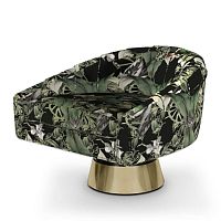 Contemporary armchair BOGARDE NAIFfabricpolished brassswivel