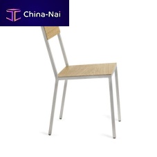 Contemporary chair v9021001indooroakaluminum base