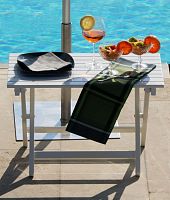 Contemporary side table aluminumstainless steel baserectangular