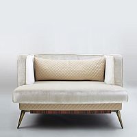 Contemporary armchair VICTORIA velvetleatherpalisander