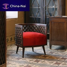 Original design armchair ARABESQUEfabricAmerican walnutwith removable cushion