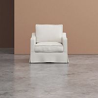 Contemporary armchair BARCO fabricwhiteblue