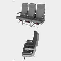 Aircraft seat KKY420/KKY421for passengersfabricwith adjustable lumbar support