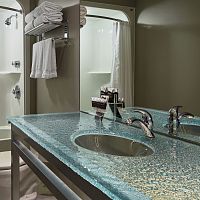 Double vanity top glassbacklitcustom