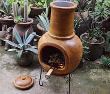 Wood-burning barbecue 8680free-standingclay