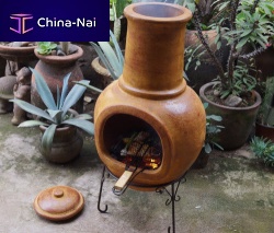 Wood-burning barbecue 8680free-standingclay