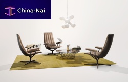 Contemporary armchair HEALEY LOUNGEleatherwith footrestadjustable