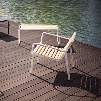 Contemporary table and bench set STACKexotic woodacaciasteel