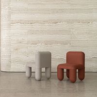 Contemporary chair Helloindoorfabricmetal base