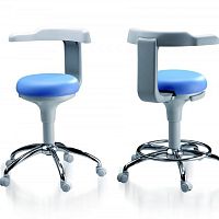 Dental stool ASTRALheight-adjustablewith backreston casters