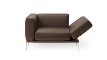 Contemporary armchair 1343 PIUleatherfabricwith reclining back