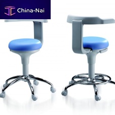 Dental stool ASTRALheight-adjustablewith backreston casters