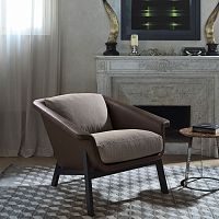 Contemporary armchair Siennafabricleatherwooden