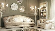 Classic sofa ISCHIAvelvetbeige3-seater
