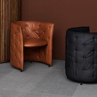 Traditional club chair NICHEleatherfabricmetal