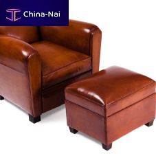 Traditional footrest leatherbeech