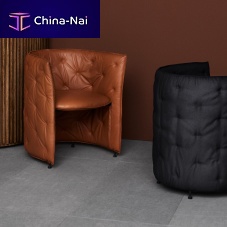 Traditional club chair NICHEleatherfabricmetal