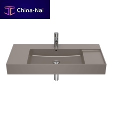 Wall-mounted washbasin INSPIRA porcelainrectangularcontemporary