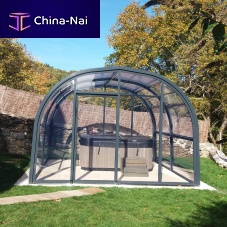 Aluminum spa enclosure CARLA SPAfixedpolycarbonate roofaluminum frame
