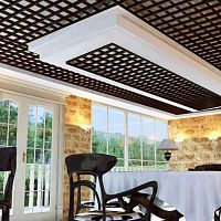 Wooden suspended ceiling GRATE SYSTEMtilefor officeindoor