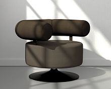 Contemporary armchair GOMOfabricmetalbrown
