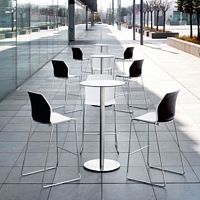 Contemporary bar stool KALEA KA3plasticchromed metal base4-legged