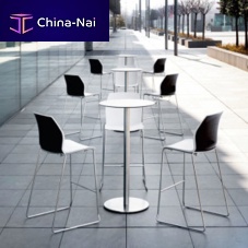 Contemporary bar stool KALEA KA3plasticchromed metal base4-legged