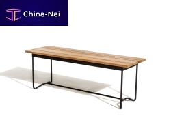 Contemporary garden bench GRINDAteakpainted steel