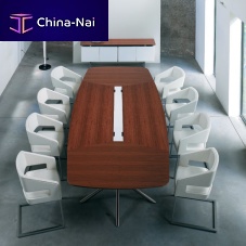 Contemporary boardroom table AUDIENCEwood veneermetal baserectangular