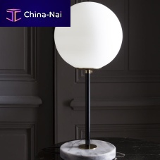 Table lamp 06polished brassblown glassmarble