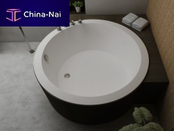 Round bathtub BS-S35freestandingSolid Surfacewhite