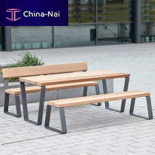Contemporary table and bench set CAMPUSwoodenaluminumoutdoor