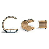 Contemporary sun lounger CISON CONTEA CRwoodengalvanised steelsheet steel