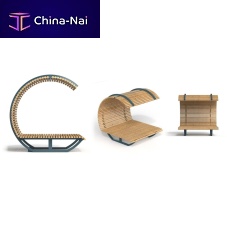 Contemporary sun lounger CISON CONTEA CRwoodengalvanised steelsheet steel