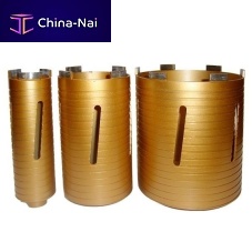 Diamond-coated core bit for tilefor cement