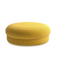 Contemporary ottoman CEPE L fabricleatherround