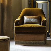 Contemporary armchair MATHURINSvelvetleathergreen